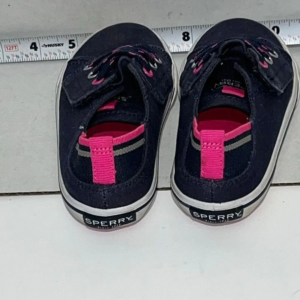 Sperry Kids' Navy‎ Blue Hy-Port Jr Top Sider Lace Canvas Sneaker Shoes Size 8M